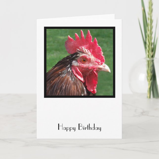 Rooster Birthday Card (Front)