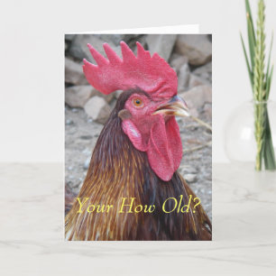 Rooster Birthday Card