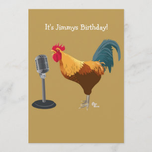 Rooster Birthday Invitation