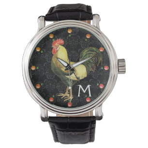 ROOSTER Black White Damask Monogram Watch