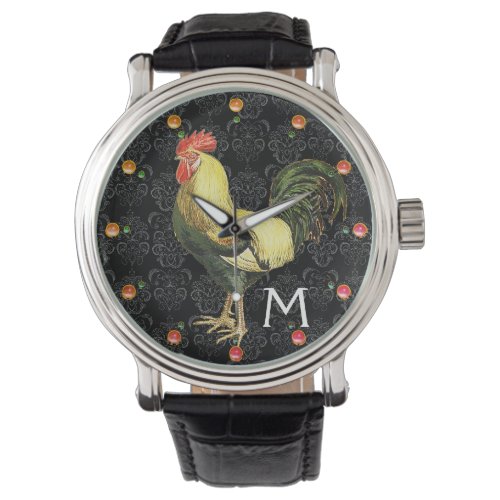 ROOSTER Black White Damask Monogram Watch