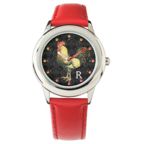 ROOSTER Black White Damask Monogram Watch