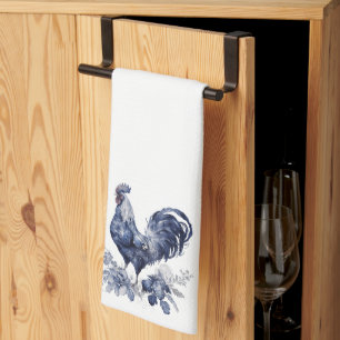 "Rooster" Blue Willow Style Kitchen Towel