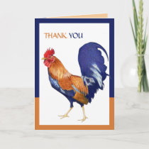 Rooster border You Thank Card