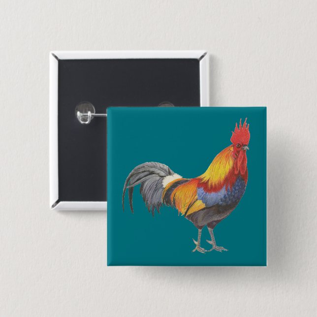 Rooster Button (Front & Back)