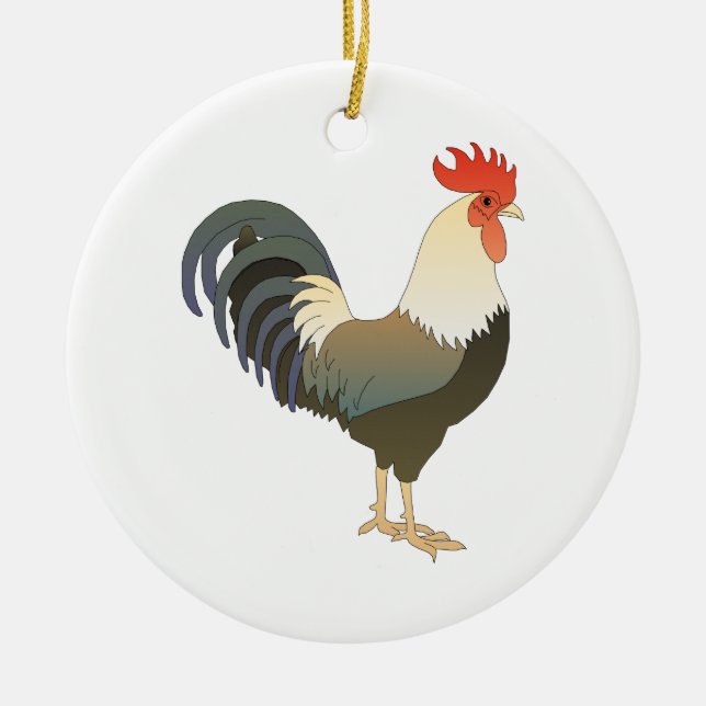 Rooster Ceramic Ornament (Front)