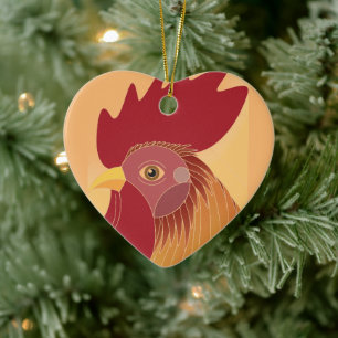 Rooster Ceramic Ornament