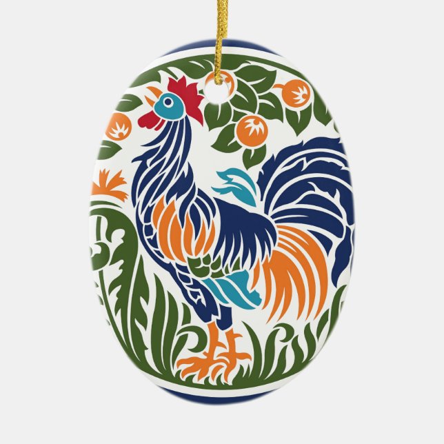 Rooster Ceramic Ornament (Front)