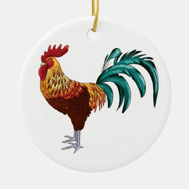 ROOSTER CERAMIC ORNAMENT (Front)