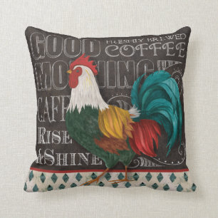 Rooster Chalkboard Rise &Shine Pillow