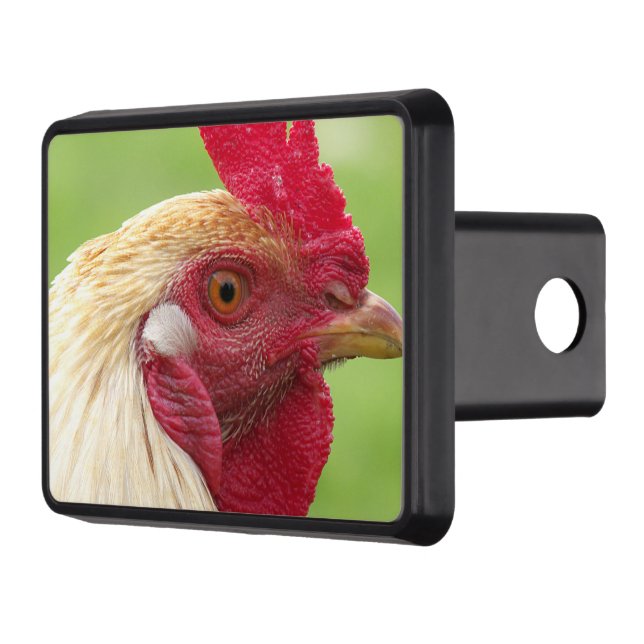 rooster, chicken, animal, bird, design, farm, hitch cover (Left)