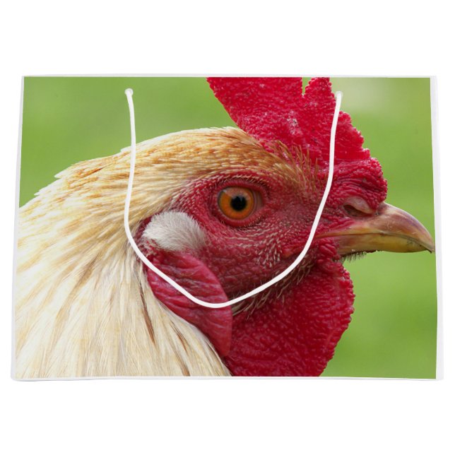 rooster, chicken, animal, bird, design, farm, large gift bag (Front)