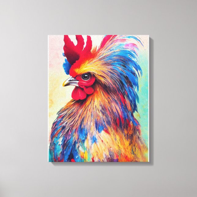 Rooster Chicken Animal Discovery Adventure Nature  Canvas Print (Front)
