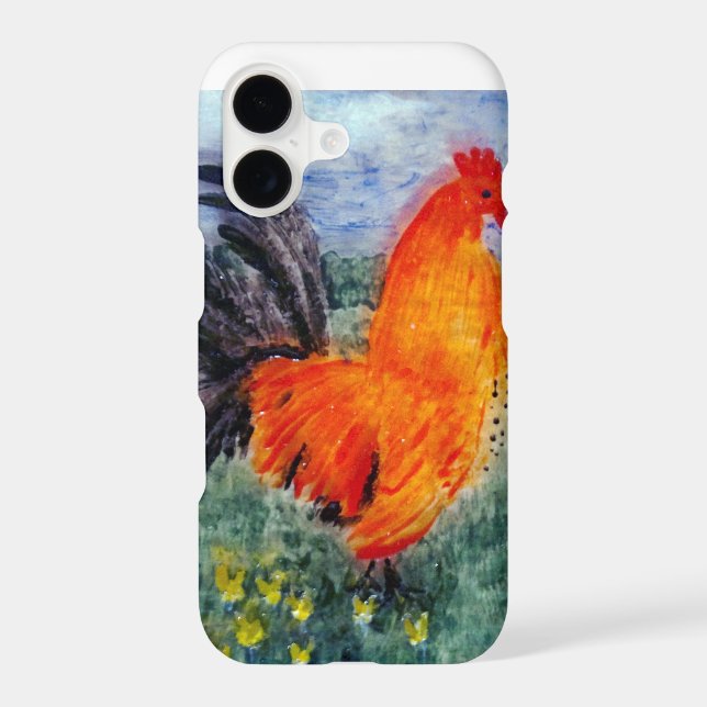 Rooster Chicken Art Iphone Case (Back)
