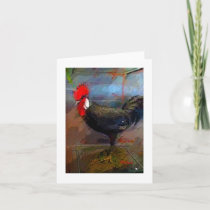 Rooster Chicken Art Print Note Card-Blank Card