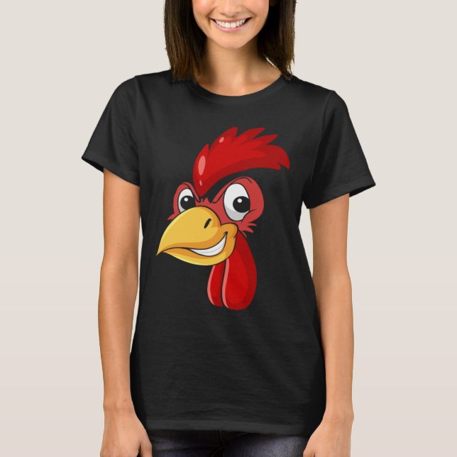 Rooster Chicken Face Cockfighting Bird Halloween C T-Shirt (Front)