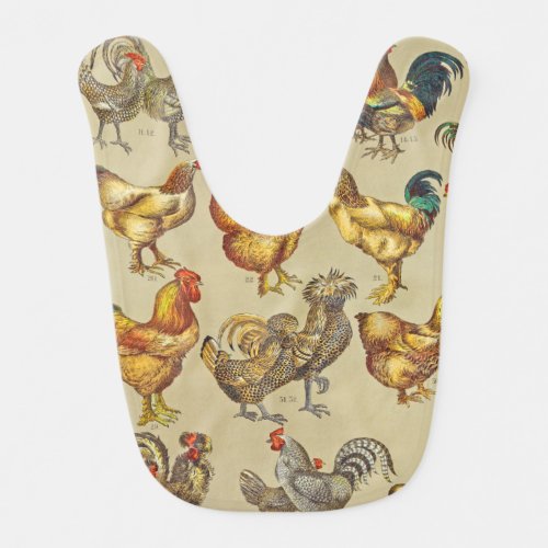 Rooster Chicken Farm Animal Poultry Country Baby Bib