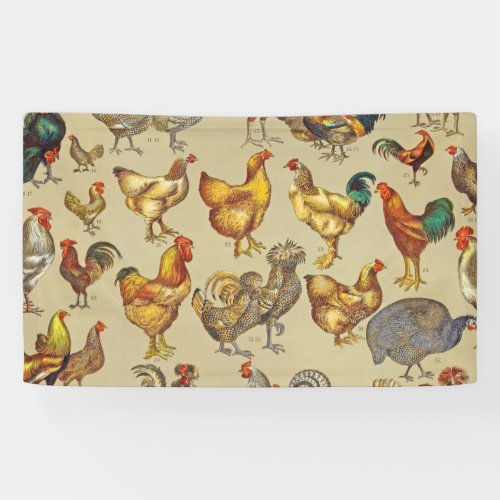 Rooster Chicken Farm Animal Poultry Country Banner