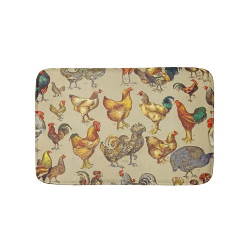 Rooster Chicken Farm Animal Poultry Country Bath Mat