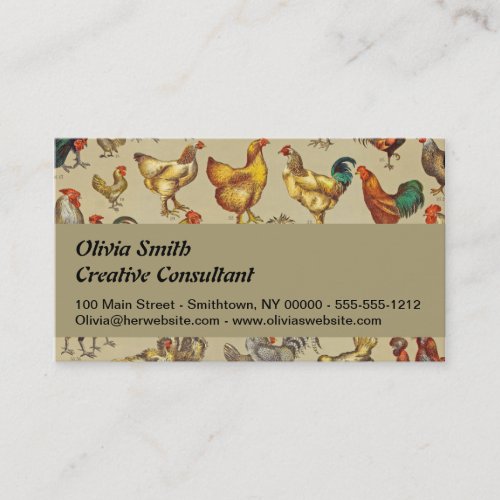 Rooster Chicken Farm Animal Poultry Country Business Card