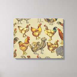 Rooster Chicken Farm Animal Poultry Country Canvas Print