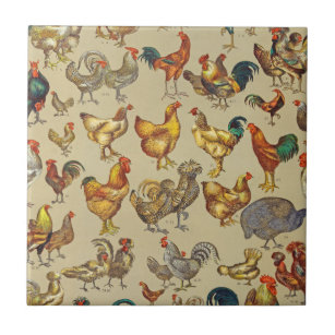 Rooster Chicken Farm Animal Poultry Country Ceramic Tile