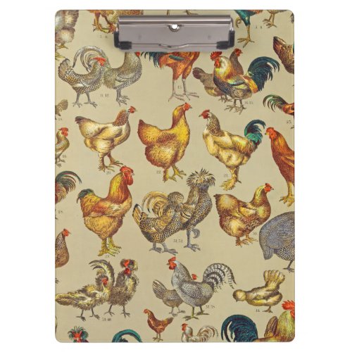 Rooster Chicken Farm Animal Poultry Country Clipboard