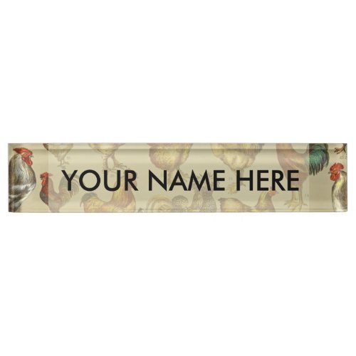 Rooster Chicken Farm Animal Poultry Country Desk Name Plate