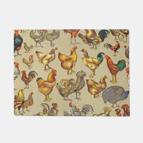 Rooster Chicken Farm Animal Poultry Country Doormat