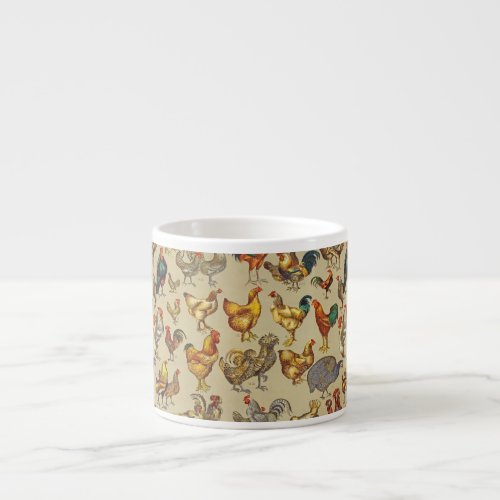 Rooster Chicken Farm Animal Poultry Country Espresso Cup