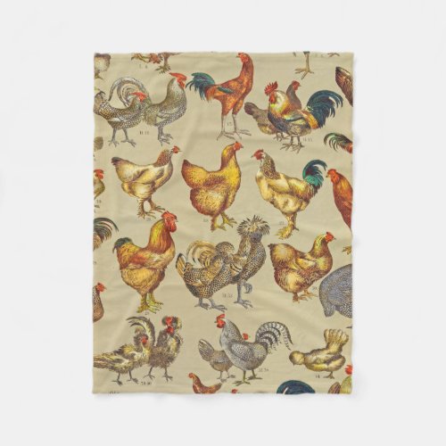 Rooster Chicken Farm Animal Poultry Country Fleece Blanket