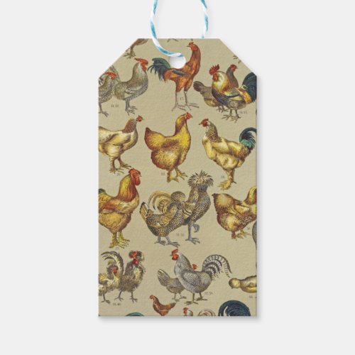 Rooster Chicken Farm Animal Poultry Country Gift Tags