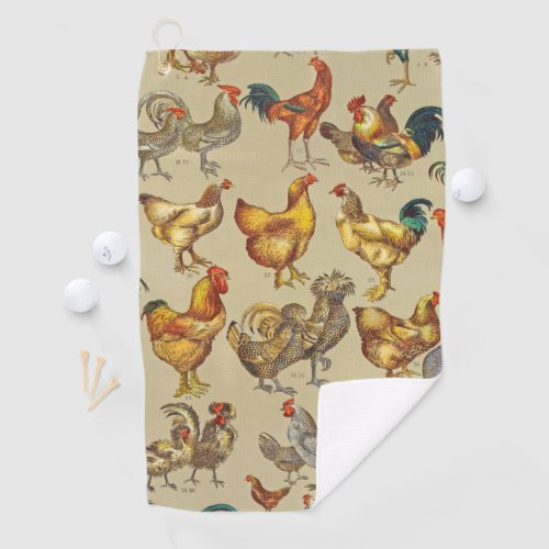 Rooster Chicken Farm Animal Poultry Country Golf Towel