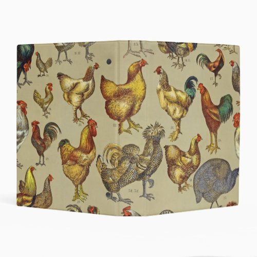 Rooster Chicken Farm Animal Poultry Country Mini Binder