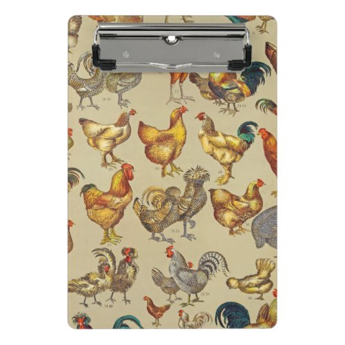 Rooster Chicken Farm Animal Poultry Country Mini Clipboard