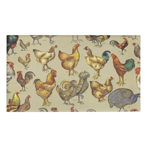 Rooster Chicken Farm Animal Poultry Country Name Tag