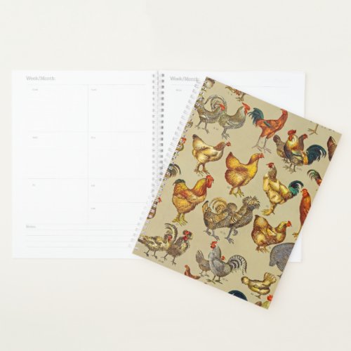 Rooster Chicken Farm Animal Poultry Country Planner