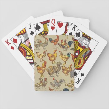 Rooster Chicken Farm Animal Poultry Country Playing Cards by antiqueart at Zazzle