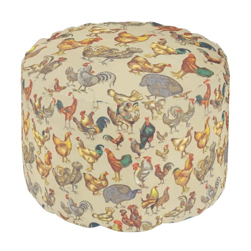 Rooster Chicken Farm Animal Poultry Country Pouf