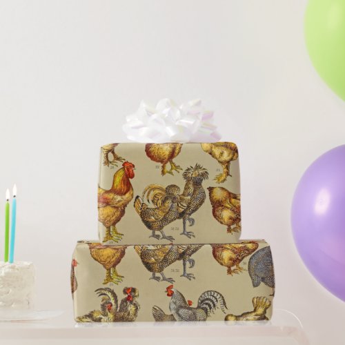 Rooster Chicken Farm Animal Poultry Country Wrapping Paper