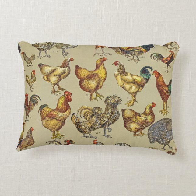 Rooster Chicken Farm Country Animal Accent Pillow (Back)