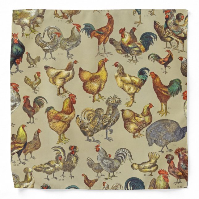 Rooster Chicken Farm Country Animal Bandana (Front)