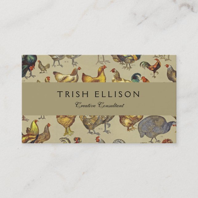 Rooster Chicken Farm Country Animal Business Card (Front)