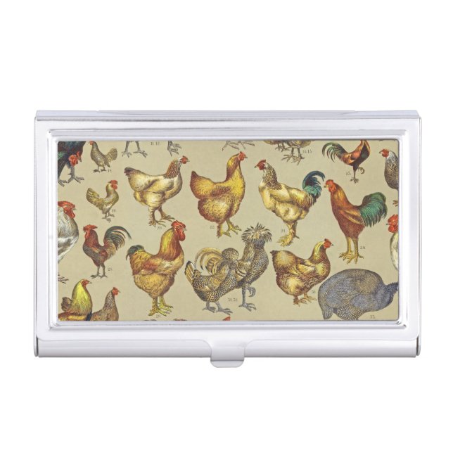 Rooster Chicken Farm Country Animal Business Card Case (Front)