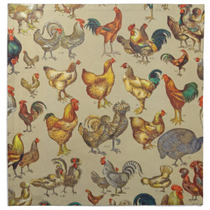 Rooster Chicken Farm Country Animal Cloth Napkin