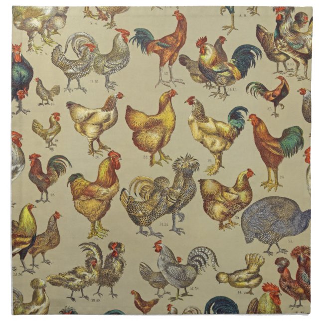 Rooster Chicken Farm Country Animal Cloth Napkin (Front)