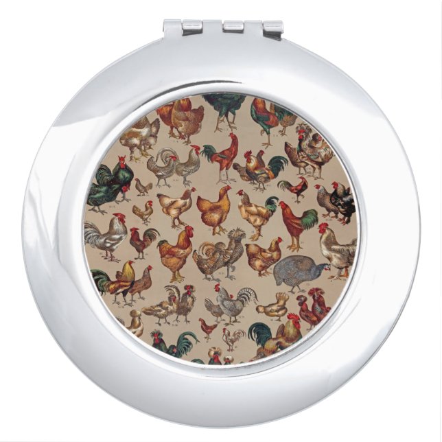 Rooster Chicken Farm Country Animal Compact Mirror (Front)