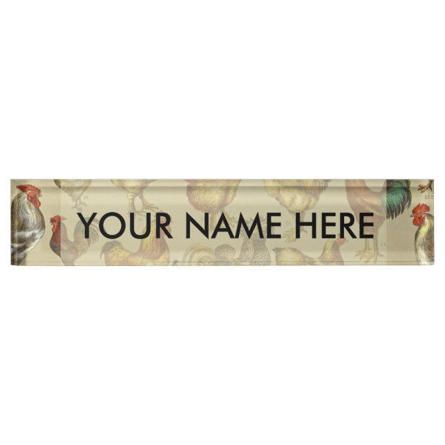 Rooster Chicken Farm Country Animal Desk Name Plate (Front)