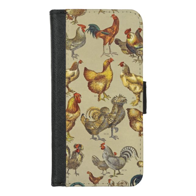 Rooster Chicken Farm Country Animal iPhone Wallet Case (Front)
