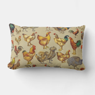 Rooster Chicken Farm Country Animal Lumbar Pillow